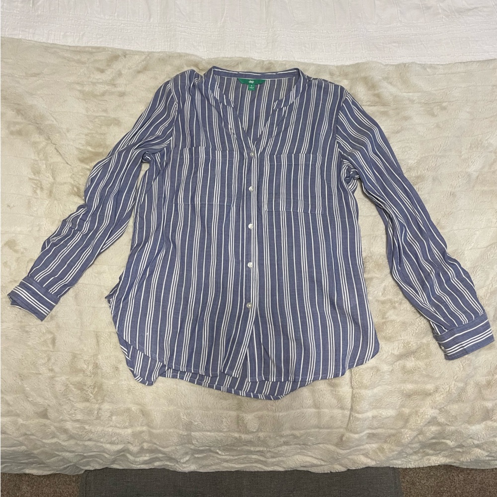 dip Striped Blouse